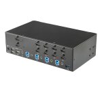 StarTech.com Switch KVM double affichage HDMI 4K 30 Hz à 4 ports avec hub USB intégré