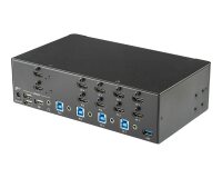StarTech.com Switch KVM double affichage HDMI 4K 30 Hz à 4 ports avec hub USB intégré