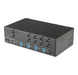 StarTech.com Switch KVM double affichage HDMI 4K 30 Hz à 4 ports avec hub USB intégré