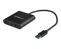 StarTech.com Adaptateur USB 3.0 vers Dual HDMI - 2x1080p / 1x4K 30Hz - Carte Graphique/Vidéo Externe - Adaptateur d'Affichage Double Écran USB Type-A vers HDMI - Uniquement Windows - Noir