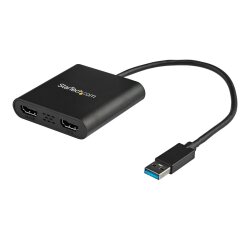 StarTech.com Adaptateur USB 3.0 vers Dual HDMI - 2x1080p / 1x4K 30Hz - Carte Graphique/Vidéo Externe - Adaptateur d'Affichage Double Écran USB Type-A vers HDMI - Uniquement Windows - Noir