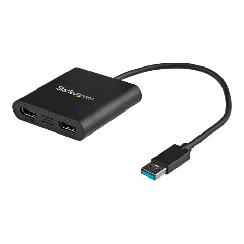 StarTech.com Adaptateur USB 3.0 vers Dual HDMI - 2x1080p / 1x4K 30Hz - Carte Graphique/Vidéo Externe - Adaptateur d'Affichage Double Écran USB Type-A vers HDMI - Uniquement Windows - Noir