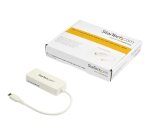 StarTech.com Adaptateur USB-C vers Gigabit Ethernet avec port USB-A - Adaptateur Réseau Blanc 1Gbps NIC USB 3.0/3.1 Type C - 1GbE USB-C RJ45/LAN TB3 Compatible Win, Mac, Chromebook