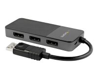 StarTech.com Répartiteur DisplayPort 1.4 à 3 ports, Adaptateur Multi-Moniteur DisplayPort vers 3x DP, Hub MST Triple pour Ordinateur 4K, Alimentation par Bus USB - Windows Uniquement