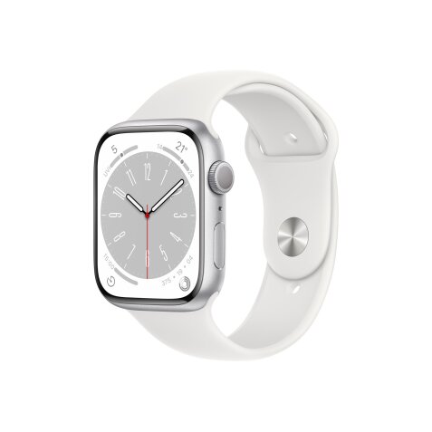 Apple Watch Series 8 OLED 45 mm Numérique 396 x 484 pixels Écran tactile Argent Wifi GPS (satellite)