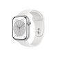 Apple Watch Series 8 (GPS) - silver aluminum - smart watch with sport band - white - 32 GB