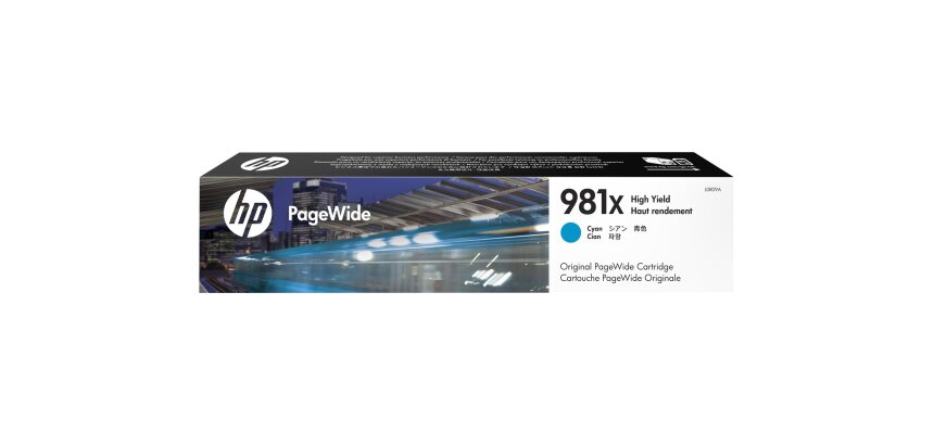 HP 981X - à rendement élevé - cyan - original - PageWide - cartouche d'encre