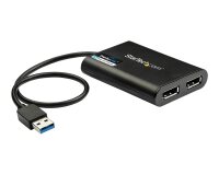 StarTech.com Adaptateur USB 3.0 vers double DisplayPort, 4K 60Hz, certifié DisplayLink, adaptateur d'écran USB vers double DP, adaptateur double DisplayPort pour Mac et Windows