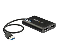 StarTech.com Adaptateur USB 3.0 vers double DisplayPort, 4K 60Hz, certifié DisplayLink, adaptateur d'écran USB vers double DP, adaptateur double DisplayPort pour Mac et Windows