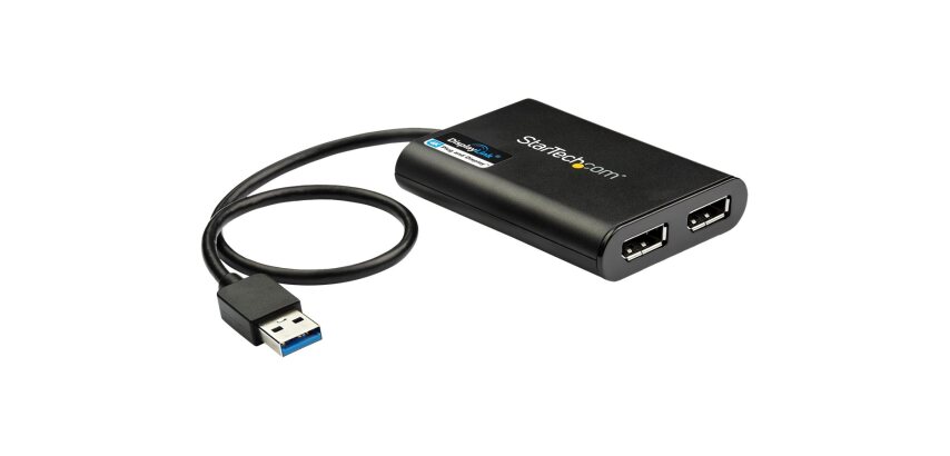 StarTech.com Adaptateur USB 3.0 vers double DisplayPort, 4K 60Hz, certifié DisplayLink, adaptateur d'écran USB vers double DP, adaptateur double DisplayPort pour Mac et Windows