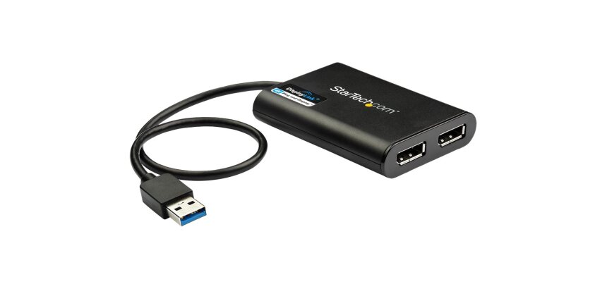 StarTech.com Adaptateur USB 3.0 vers double DisplayPort, 4K 60Hz, certifié DisplayLink, adaptateur d'écran USB vers double DP, adaptateur double DisplayPort pour Mac et Windows