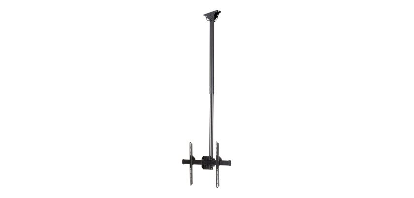StarTech.com Support TV pour Plafond - Support Universel pour Écran Unique avec Mât Télescopique Réglable - Inclinable/Pivotant - Support VESA pour Écrans 32"-75