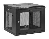 StarTech.com Armoire Réseau Murale 9U à 4 Montants avec Étagère 1U, Armoire Serveur Murale 19" pour Données / AV / Électronique / Équipement IT, Petite Armoire Rack Ventilée