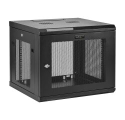 StarTech.com Armoire Réseau Murale 9U à 4 Montants avec Étagère 1U, Armoire Serveur Murale 19" pour Données / AV / Électronique / Équipement IT, Petite Armoire Rack Ventilée
