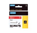 DYMO RHINO Etiquette en vinyle, 12 mm x 5,5 m, blanc/rouge