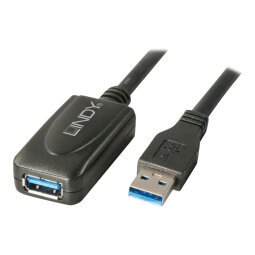 Lindy 43155 câble USB USB 3.2 Gen 1 (3.1 Gen 1) 5 m USB A Noir