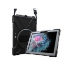 DLH COQUE RENFORCEE AVEC BANDOULIERE, POIGNEE ROTATIVE ET PIED SUPPORT POUR MICROSOFT SURFACE GO 2 / GO 3