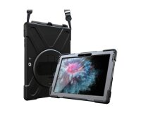 DLH COQUE RENFORCEE AVEC BANDOULIERE, POIGNEE ROTATIVE ET PIED SUPPORT POUR MICROSOFT SURFACE GO 2 / GO 3