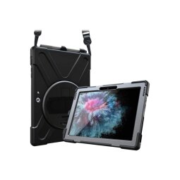 DLH COQUE RENFORCEE AVEC BANDOULIERE, POIGNEE ROTATIVE ET PIED SUPPORT POUR MICROSOFT SURFACE GO 2 / GO 3