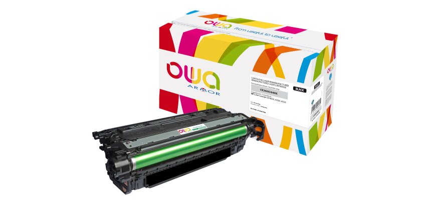 Toner remanufacturé OWA - haute capacité - Noir - pour HP CE260X