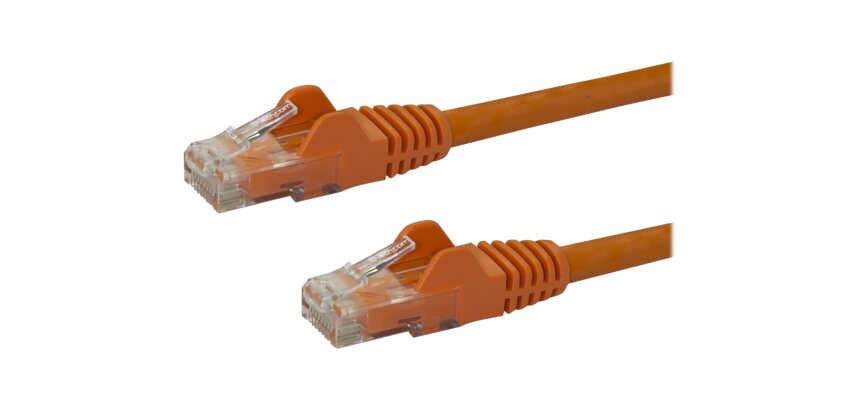 StarTech.com Câble réseau Cat6 UTP sans crochet de 10 m - Cordon Ethernet RJ45 anti-accroc - M/M - Orange