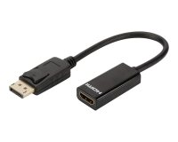 DLH Adaptateur Displayport (M) vers HDMI (F) - Longueur 23cm - HDMI 2.0 (4K / 3840x2160 / 60Hz) - Noir