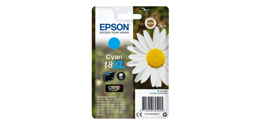 Epson Daisy Encre cyan Claria Home Pâquerette 18XL
