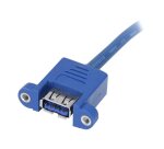 StarTech.com Câble USB 3.0 (5Gbps) 2 ports monté sur panneau – Câble USB A vers adaptateur carte mère F/F