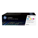 HP 128A - 3-pack - yellow, cyan, magenta - original - LaserJet - toner cartridge (CF371AM)