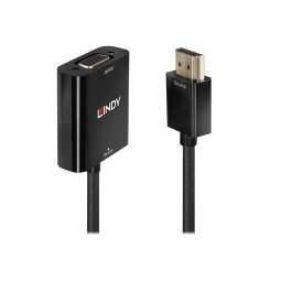 Lindy 38291 câble vidéo et adaptateur 0,1 m HDMI Type A (Standard) VGA (D-Sub) Noir