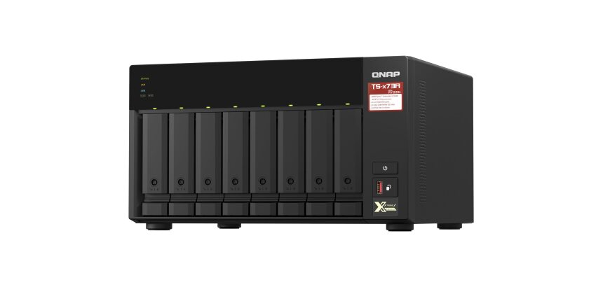 QNAP TS-673A NAS Tower Ryzen Embedded V1500B 8 Go DDR4 0 To QNAP Turbo System Noir