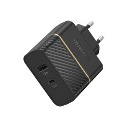 OtterBox EU Wall Charger 30W - USB-C 18W + USB-A 12W USB-PD, noir