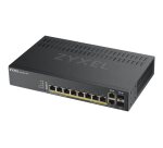 Zyxel GS1920-8HPV2 Géré Gigabit Ethernet (10/100/1000) Connexion Ethernet, supportant l'alimentation via ce port (PoE) Noir