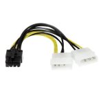 StarTech.com Câble adaptateur d'alimentation LP4 vers carte vidéo Express PCI 8 broches de 15 cm