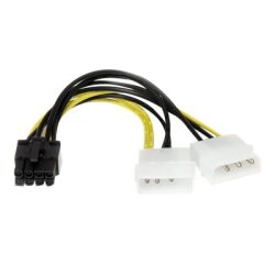 StarTech.com Câble adaptateur d'alimentation LP4 vers carte vidéo Express PCI 8 broches de 15 cm
