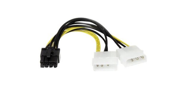 StarTech.com Câble adaptateur d'alimentation LP4 vers carte vidéo Express PCI 8 broches de 15 cm
