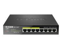 D-Link DGS-1008P/E commutateur réseau Non-géré L2 Gigabit Ethernet (10/100/1000) Connexion Ethernet, supportant l'alimentation via ce port (PoE) Bureau Noir