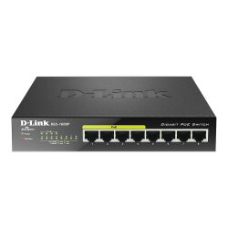 D-Link DGS-1008P/E commutateur réseau Non-géré L2 Gigabit Ethernet (10/100/1000) Connexion Ethernet, supportant l'alimentation via ce port (PoE) Bureau Noir