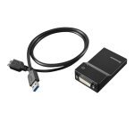 Lenovo USB 3.0 - DVI/VGA adaptateur graphique USB 2048 x 1152 pixels Noir