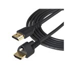 StarTech.com Câble HDMI Mince de 1m avec Vis de Verrouillage - 4K 60Hz HDR - Câble pour Moniteur HDMI 2.0 Haute Vitesse avec Connecteur à Vis de Verrouillage pour une Connexion Sécurisée - Câble HDMI Mince avec Ethernet - M/M