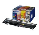 Samsung CLT-P406C Pack de 4 cartouches authentiques de toner cyan/magenta/jaune/noir