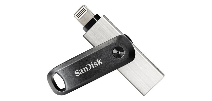 SanDisk iXpand lecteur USB flash 64 Go USB Type-A / Lightning 3.2 Gen 2 (3.1 Gen 2) Noir, Argent