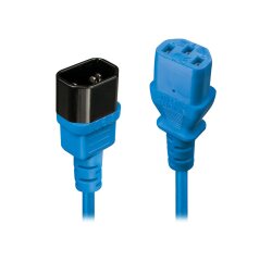 Lindy 30471 câble électrique bleu Coupleur C14 Coupleur C13