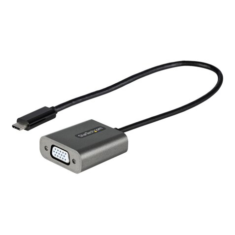 StarTech.com Adaptateur USB C vers VGA - Dongle Adaptateur USB-C 1080p vers VGA - Convertisseur USB-C (DP Alt Mode) vers Écrans/Affichages VGA - Comp. Thunderbolt 3 - Câble Intégré 30cm