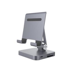 DLH STATION D'ACCUEIL USB-C POUR SMARTPHONE (avec support intégré) : HDMI compatible 4K et 2K @30hz, USB-C (Power In Passthrough 65w), 2x USB 3.2, Lecteur SD/micro SD, Casque/micro - Support réglable sur 2 axes - Livré avec câble USB-C 50cm