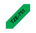 Brother TZE-751 ruban d'étiquette Noir sur vert