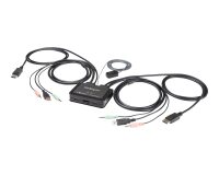 StarTech.com Commutateur KVM à 2 ports USB 4K 60 Hz DisplayPort avec câbles incorporés