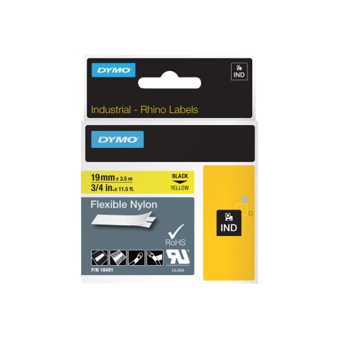 DYMO RHINO Etiquette industrielle souple en nylon