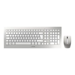 CHERRY DW 8000 Ensemble Clavier & Souris sans fil, blanc/argent, USB, AZERTY - FR