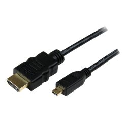 StarTech.com Câble Micro HDMI vers HDMI avec Ethernet 3m - Vidéo 4K 30Hz - Câble Adaptateur/Convertisseur Micro HDMI Haute Vitesse Type-D vers HDMI 1.4 - Résistant - Écrans/TV/Affichages UHD HDMI - M/M